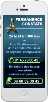 Constat urgent 24h/24 7j/7 par Commissaire de Justice - Huissier de Justice sur Paris 4ème ( 75004 ). L'étude de Commissaires de Justice - Huissiers de Justice SCP Benhamour-Sadone & Associés (tél: 01 43 79 00 42) réalise des constats de Commissaire - Huissier en urgence, 24/24, 7/7, la nuit, le week-end, le samedi, le dimanche et jour férié sur l'ensemble de Paris ( 75 )